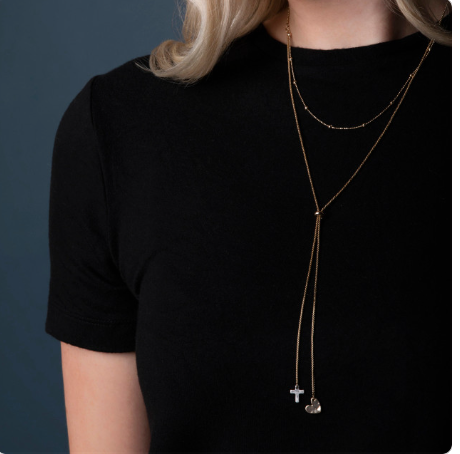 Demdaco Heart and Cross Giving Necklace