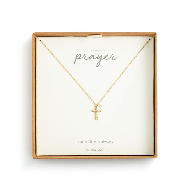 Demdaco Dainty Cross Necklace 18in -Gold
