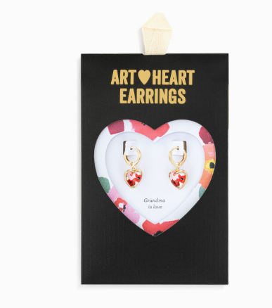 Demdaco Art Heart Earrings - Grandma