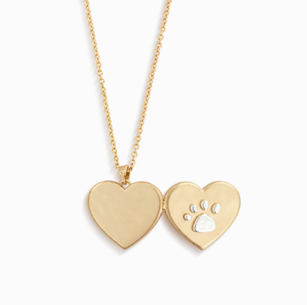 Pawprint Love You Locket - Gold
