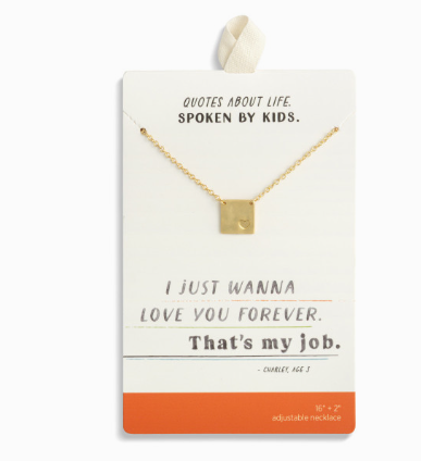 Heart Charm Gold Necklace 16in