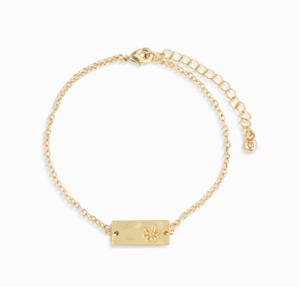 Daisy Charm Gold Bracelet 6.5in
