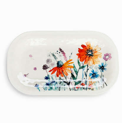 Meadow Flowers Medium Melamine Rectangular Platter