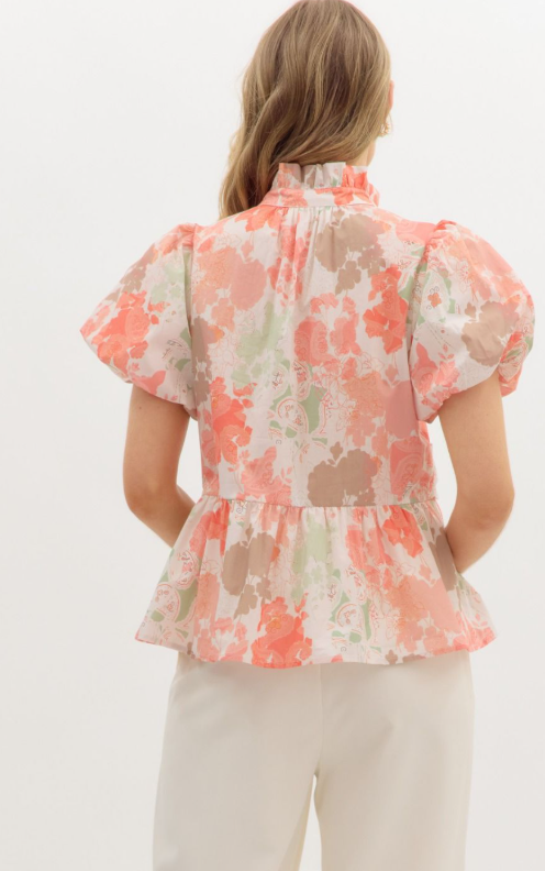Whimsy Bloom Ruffle Shirt