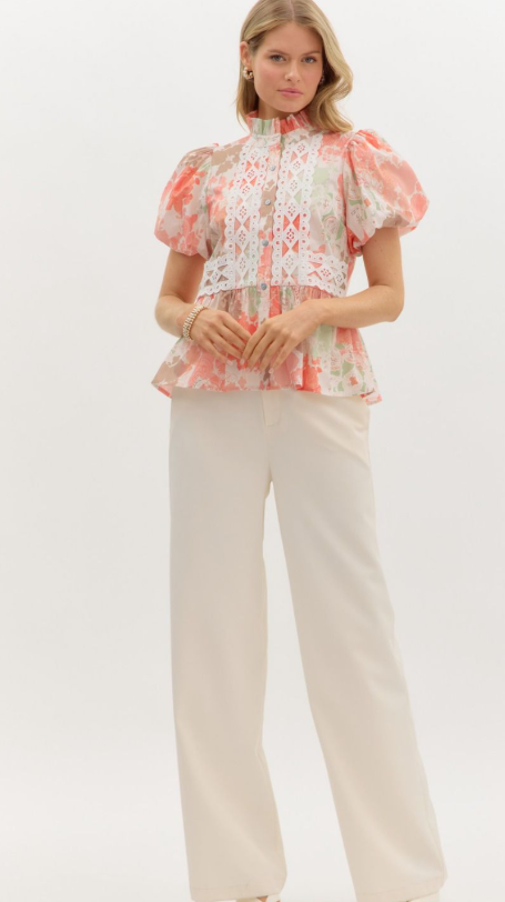 Whimsy Bloom Ruffle Shirt