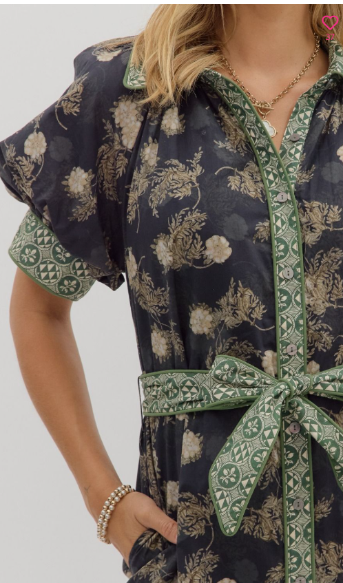 The Olive Bloom Midi Dress