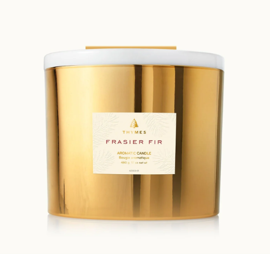 Thymes Frasier Fir Gold 3-Wick Candle