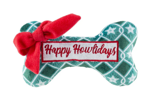 Haute Diggity Dog Green Stars Bone - Happy Howlidays