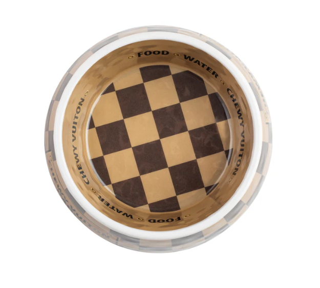 Haute Diggity Dog Checker Chewy Vuiton Bowl - Medium