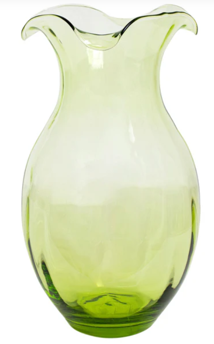 Vietri Hibiscus Glass Vertical Fluted Large Vase