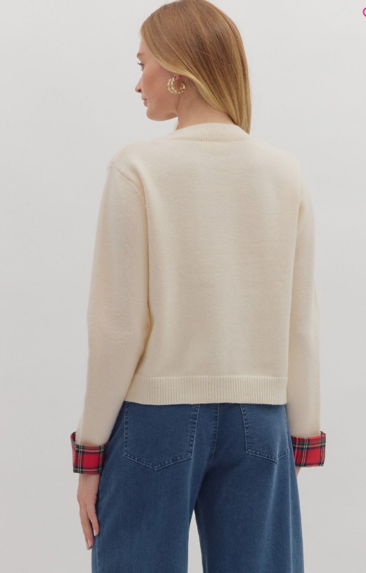 Entro Plaid Charm Cardigan