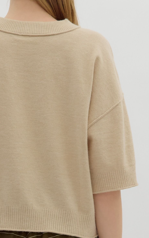 Entro Relaxed Ribbed Knit Tee