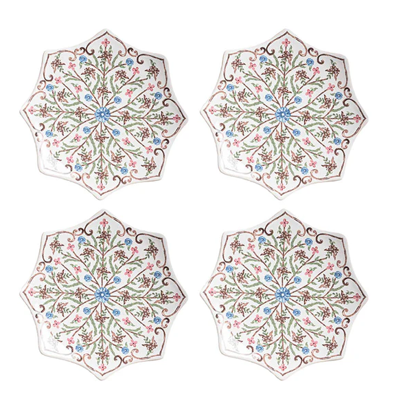 Juliska Villa Seville Scalloped Side/Cocktail Plate Set/4 - Chambray