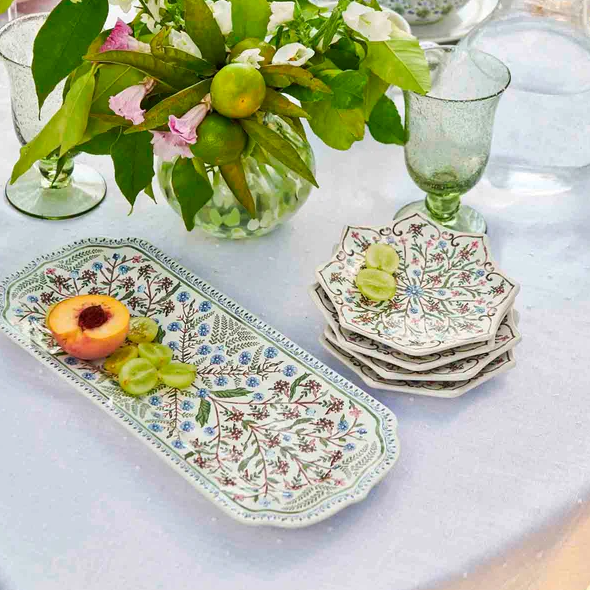 Juliska Villa Seville Scalloped Side/Cocktail Plate Set/4 - Chambray