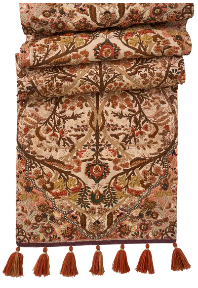 Juliska Willa Embroidered 18" x 90" Table Runner - Amber