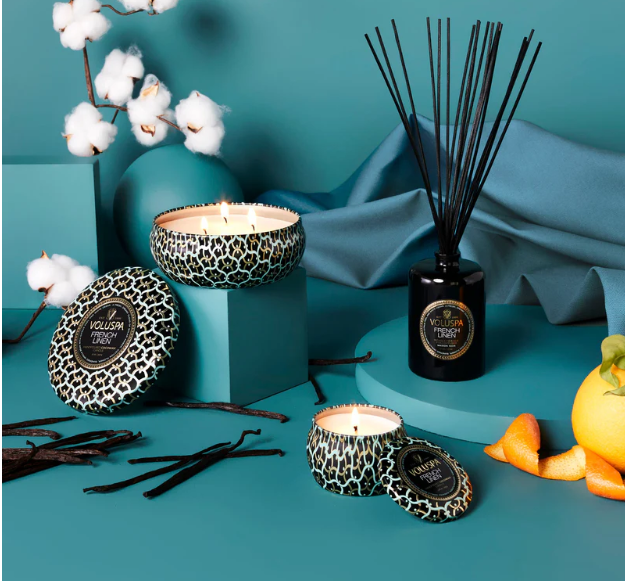 Voluspa French Linen 3 Wick Tin Candle
