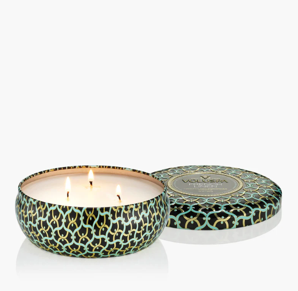 Voluspa French Linen 3 Wick Tin Candle