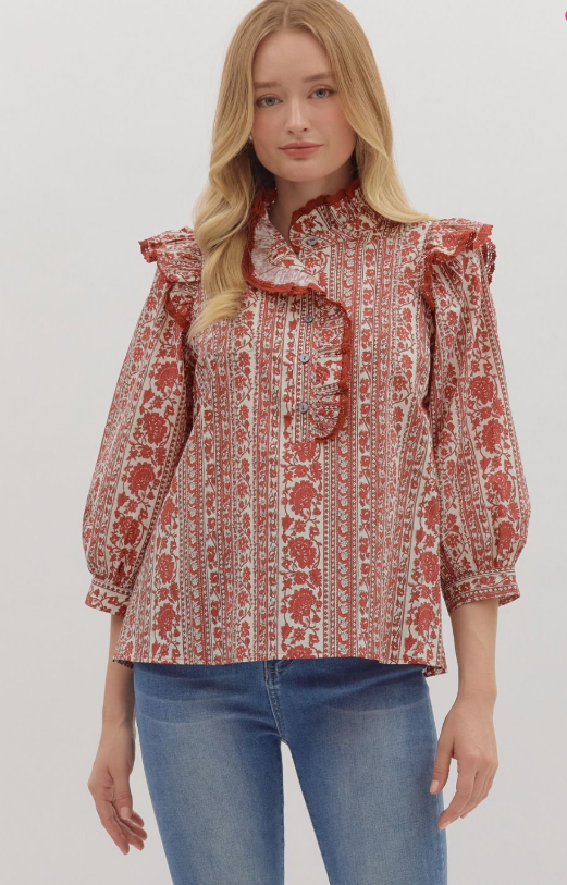 Entro Wildflower Stripe Top