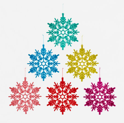 180 Flocked Snowflake Ornament