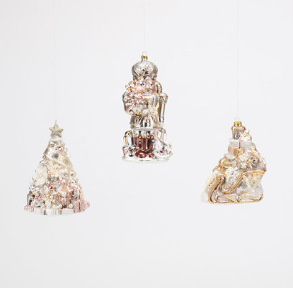 180 Nutcracker, Tree & Sleigh Ornament