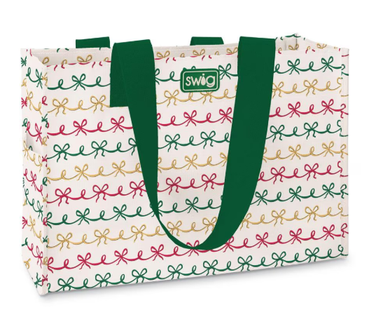 Swig Christmas Bows Reusable Gift Bag (Large)