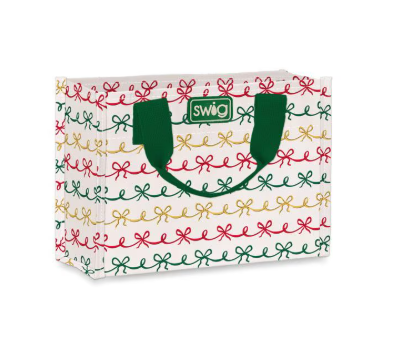 Swig Christmas Bows Reusable Gift Bag (Small)