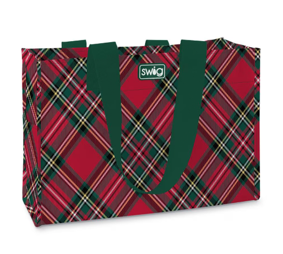 Swig Christmas Plaid Reusable Gift Bag (Large)