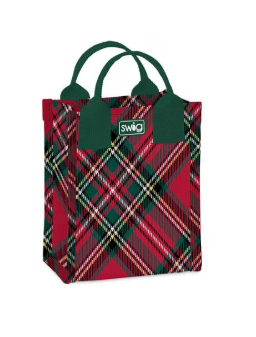 Swig Christmas Plaid Reusable Gift Bag (Mini)