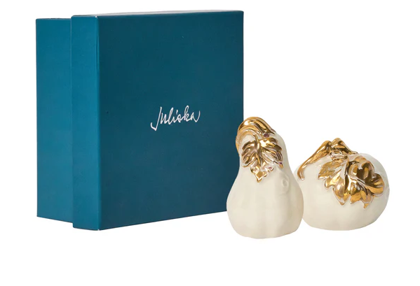 Juliska Forest Walk Pumpkin Salt & Pepper Shakers - Gold