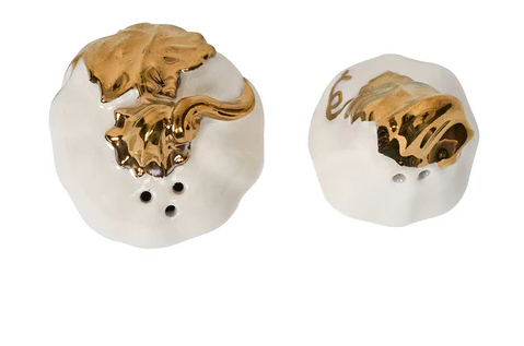 Juliska Forest Walk Pumpkin Salt & Pepper Shakers - Gold
