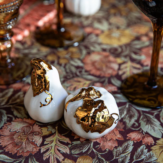 Juliska Forest Walk Pumpkin Salt & Pepper Shakers - Gold