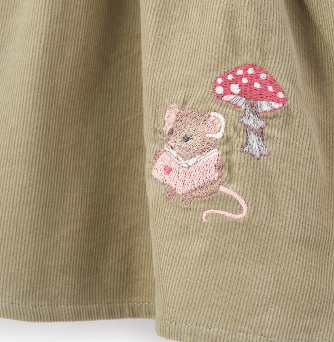 Magical Mouse Cameo Stripe Mini Cord Top + Pinafore Dress Set