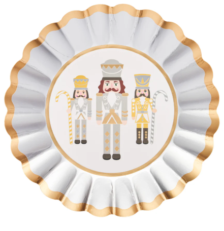 Sophistiplate Gilded Nutcracker Wavy Paper Salad Plate/8pk