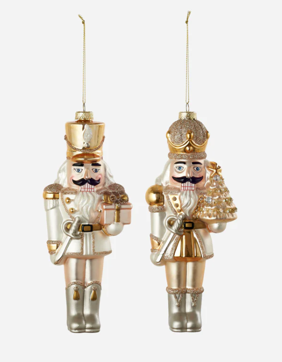 180 Gold / Silver Nutcracker Ornament - 2 Assorted