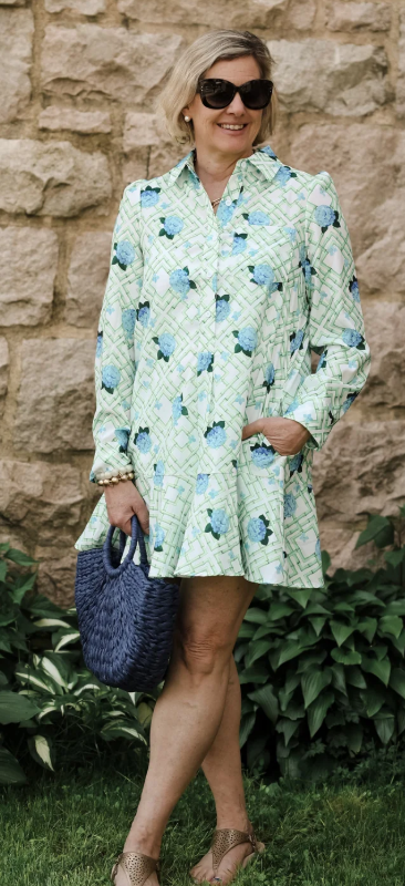 Top It Off Dottie Dress - Hydrangea Bamboo