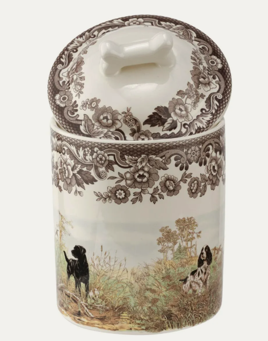 Spode Woodland 7 Inch Treat Jar, Dogs