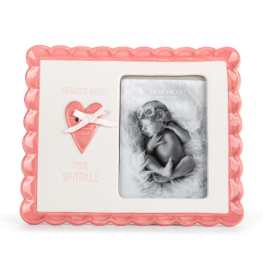 Demdaco Always Keep Your Sparkle Pink Scalloped Frame 9X8in