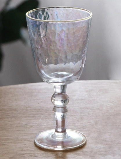 Beatriz Ball Mother Of Pearl Gold Rim Drinking Glass