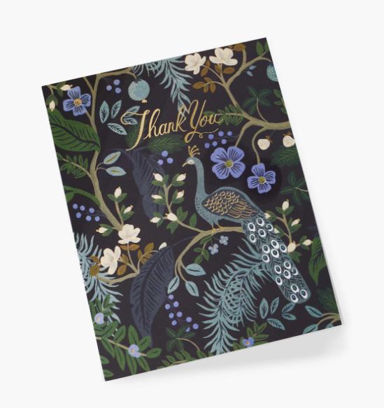 Rifle Paper Co Peacock Thank You Card