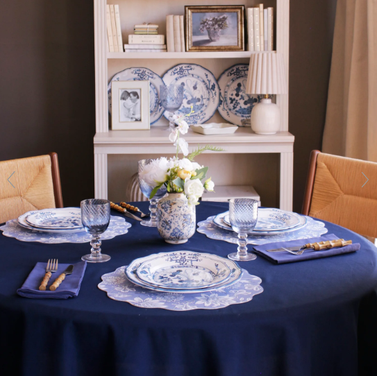 Beatriz Ball VIDA Faenza 11" Dinner Plate White and Blue
