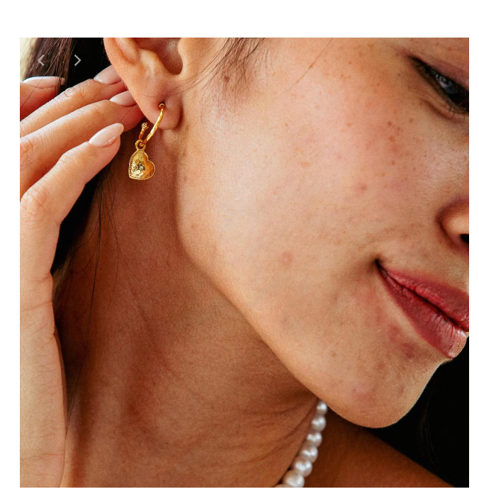 Capucine De Wulf Love Hoop Earrings with Heart Charm - Gold