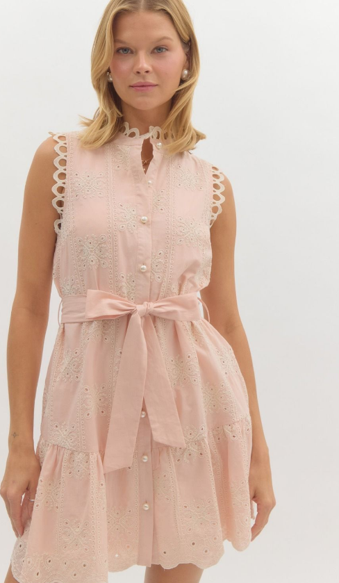 Pearl Bow Collar Dress