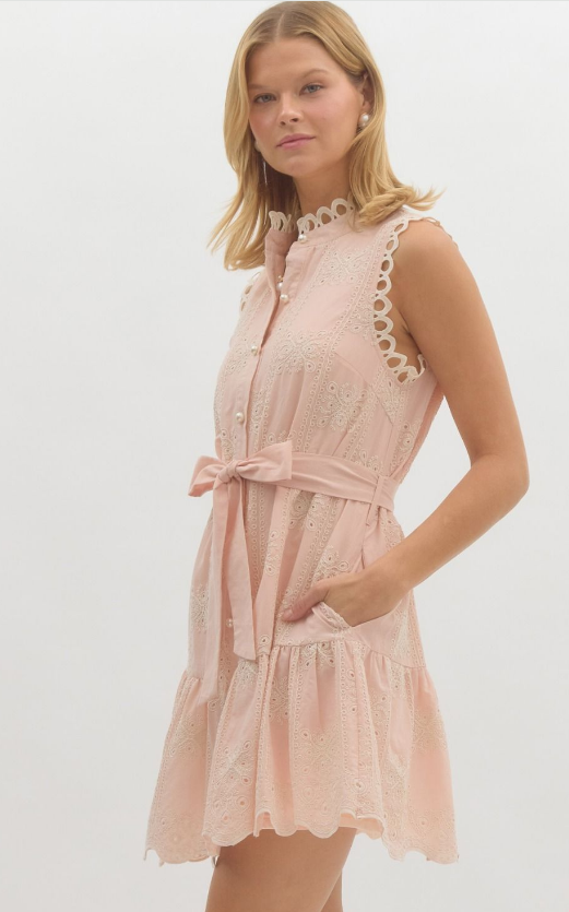 Pearl Bow Collar Dress
