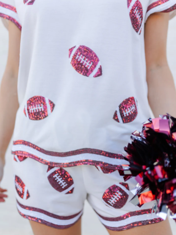 Mary Square Red & White Ginny Top & Shorts Set