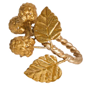 Juliska Forest Walk Leaf Napkin Ring Assorted Set/4 - Gold