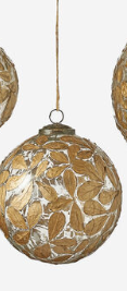 180 Gold Leaves Ball Ornament