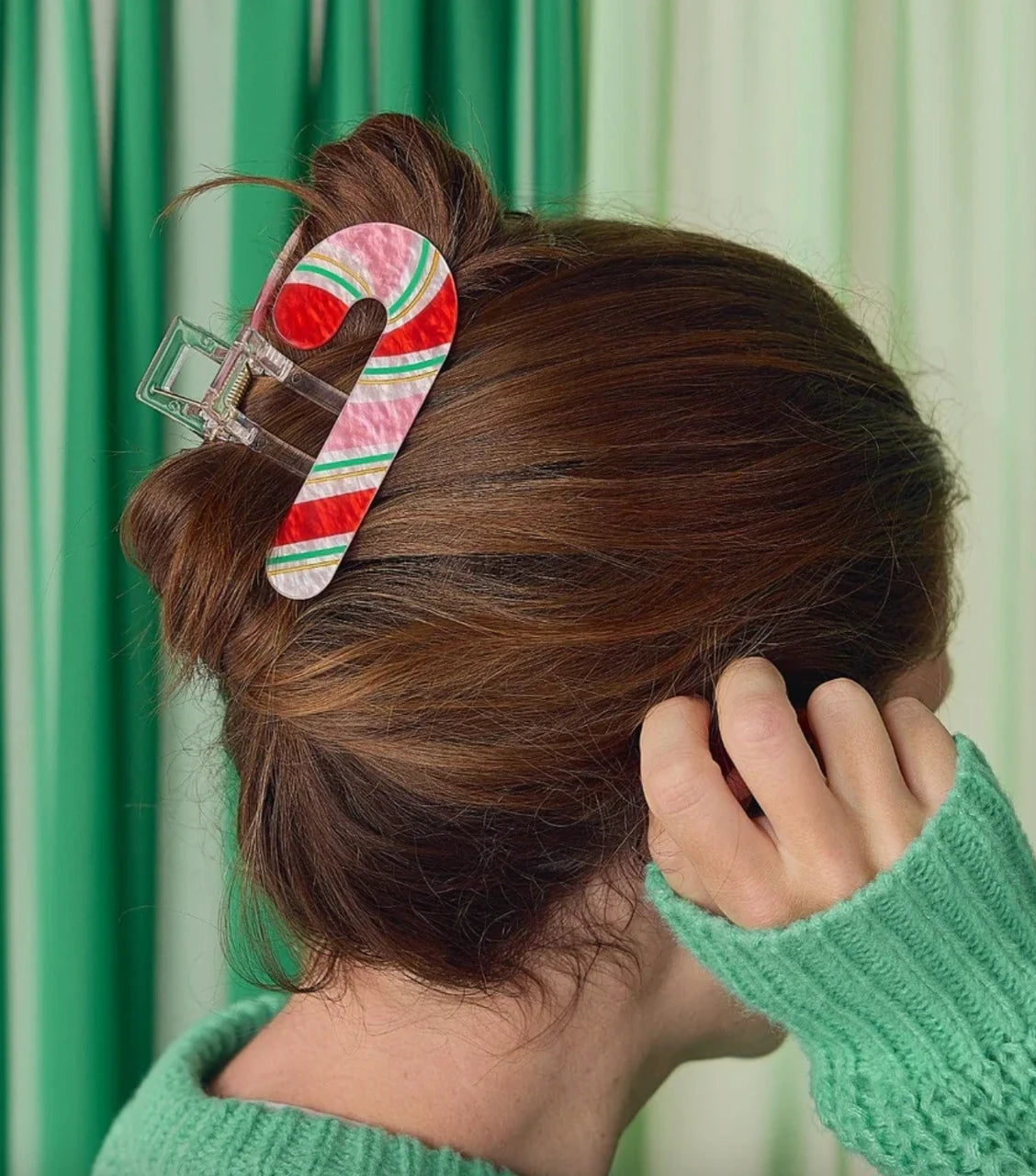 Packed Party Holiday Candy Cane Hair Claw Clip