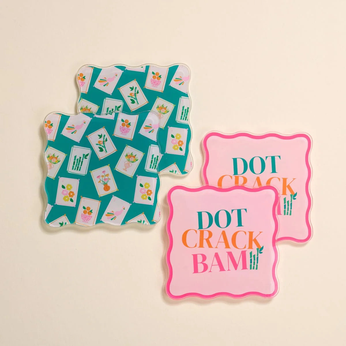 The Darling Effect It's Mahj Time Table Talk Acrylic Coaster Set