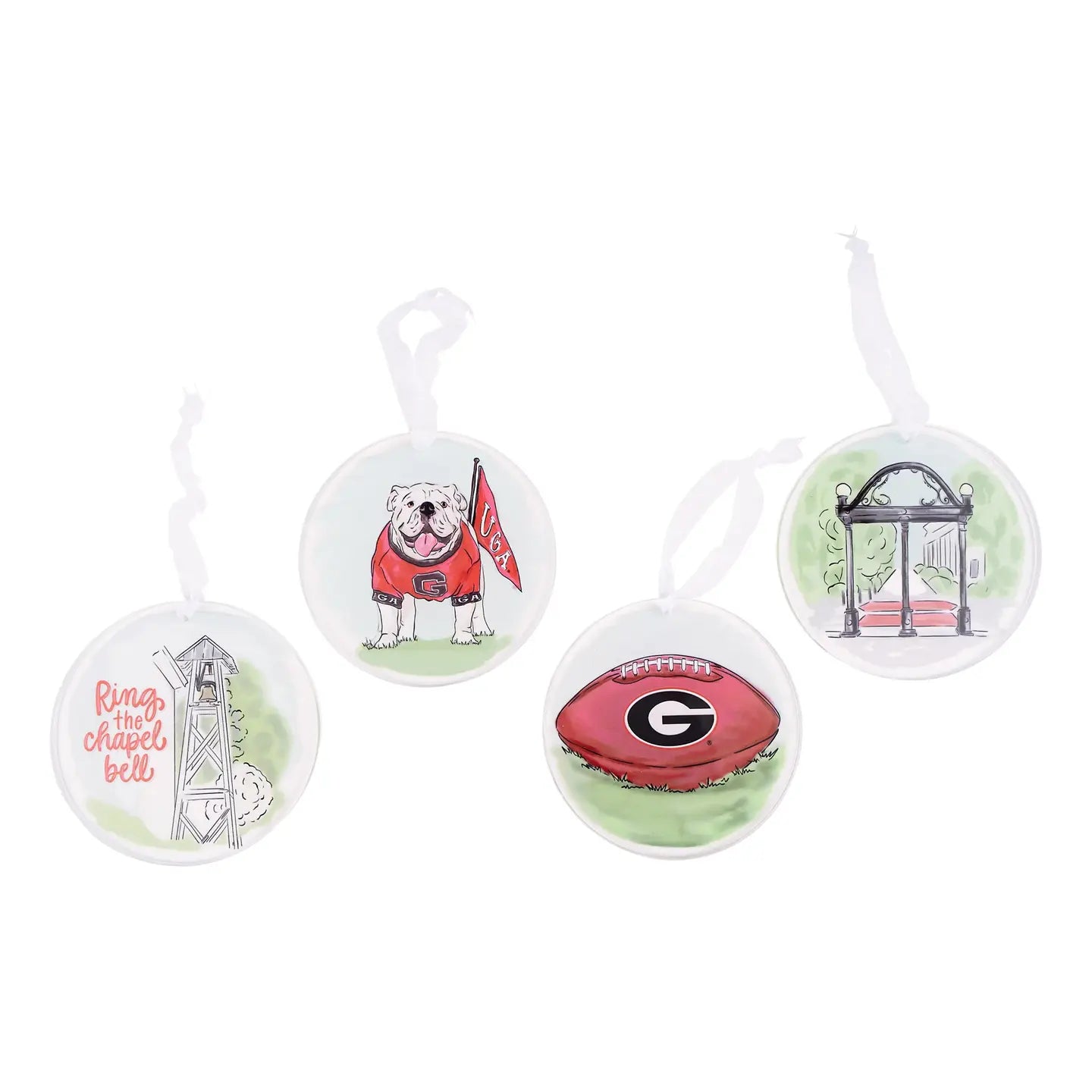 The Porch Glory Haus UGA Ornament Set