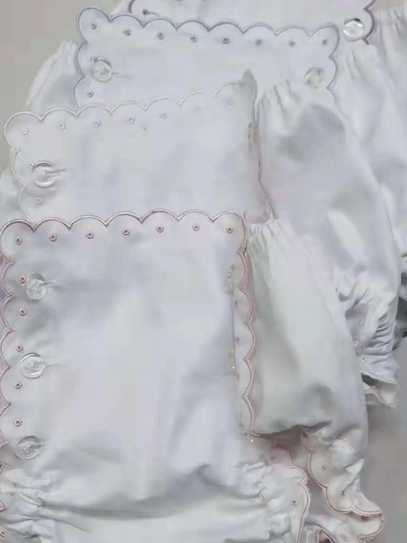 The Porch Zsa Zsa Lolli Pink Trim Scalloped Diaper Cover